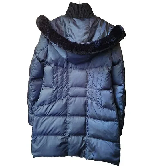 Vince Camuto Faux Fur Trim midweight down coat women XS Winter puffer - Picture 3 of 11